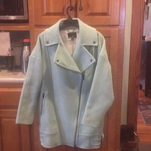 Wool dropped shoulder winter coat